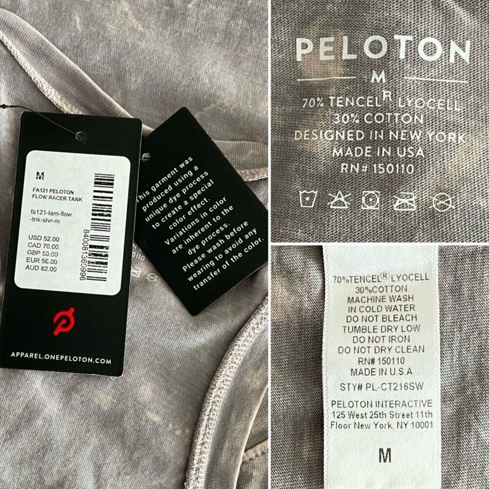 Peloton Flow Racer Tank Washed Silver Racerback M - Picture 4 of 10